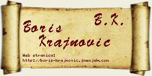 Boris Krajnović vizit kartica
